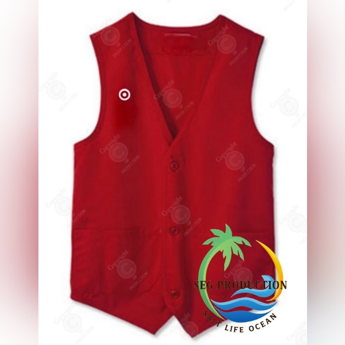 Red Vest Button  Red Employee Vest Red Vest